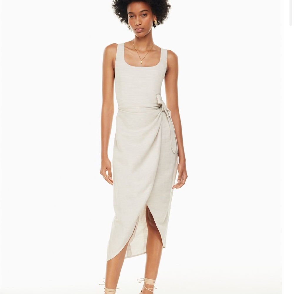 Aritzia Wilfred Saturn Linen Midi Dress